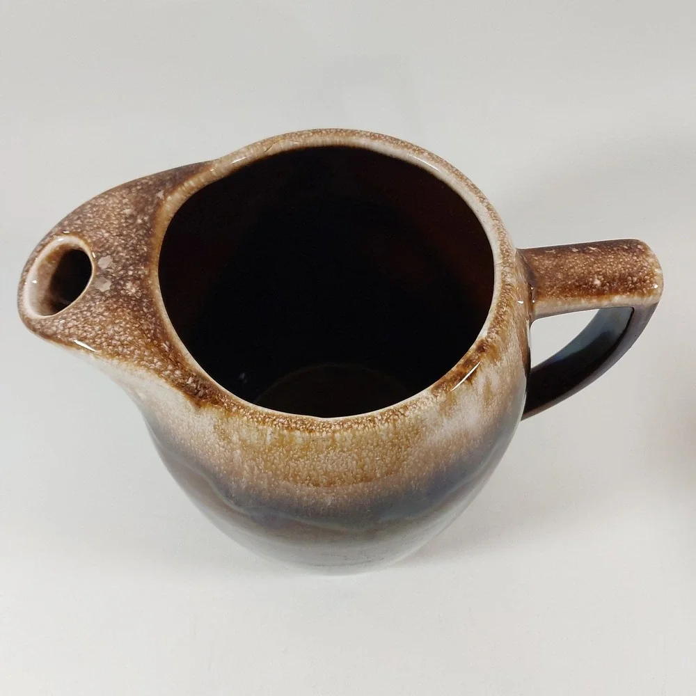 Vintage Kathy Kale Large 3 Quart Brown Drip‎ Pottery Pitcher
